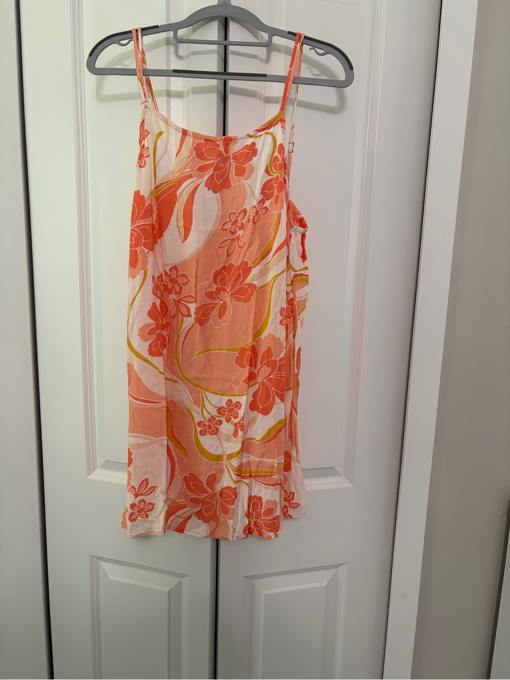 O'Neill Coral & Peach Floral Spaghetti-Strap Mini Dress